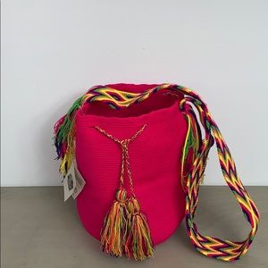 Wayuu Tribe crossbody bag hot pink